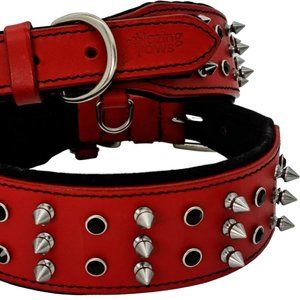 BlazingPaws Sabrington Spiked Leather Dog Collar XL (19-22in)